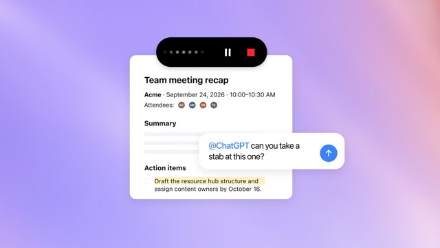 OpenAI toont vergadernotities en voorgestelde vervolgacties van ChatGPT Meetings